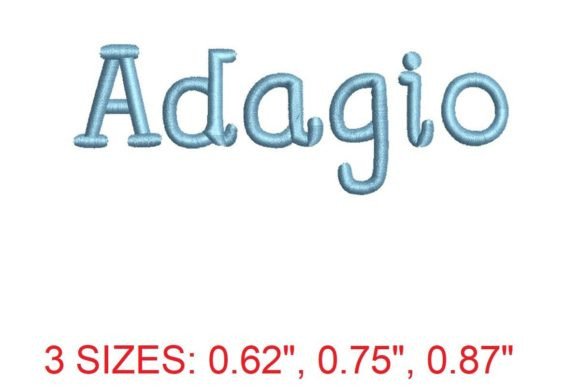 Adagio Font: Elegant Embroidery Design