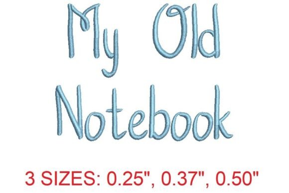 My Old Notebook Embroidery Font