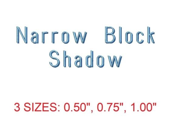 Narrow Block Shadow Embroidery Font