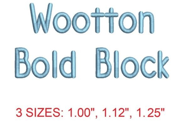 Wootton Block Bold Embroidery Font
